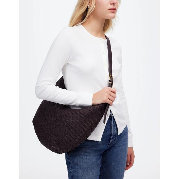 Madewell Women's The Essential Curve Shoulder Bag Coffee Bean One Size NWT - Picture 1 of 11
